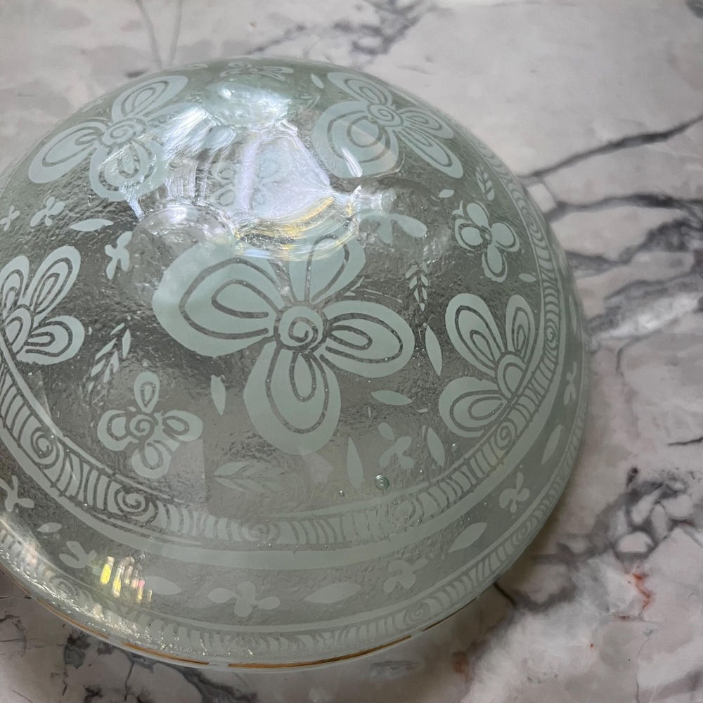 ANDREAS MEYER Hand Made Nahariya Art Glass Fused Glass Trinket Dish Bowl Flowers - Picture 2 of 5